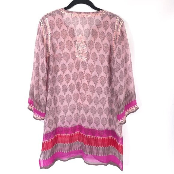 AMAYA ALLEGRA 100% SILK GEORGETTE TUNIC
Hand Embroidered & Printed 40 MEDIUM /LG - Picture 2 of 16